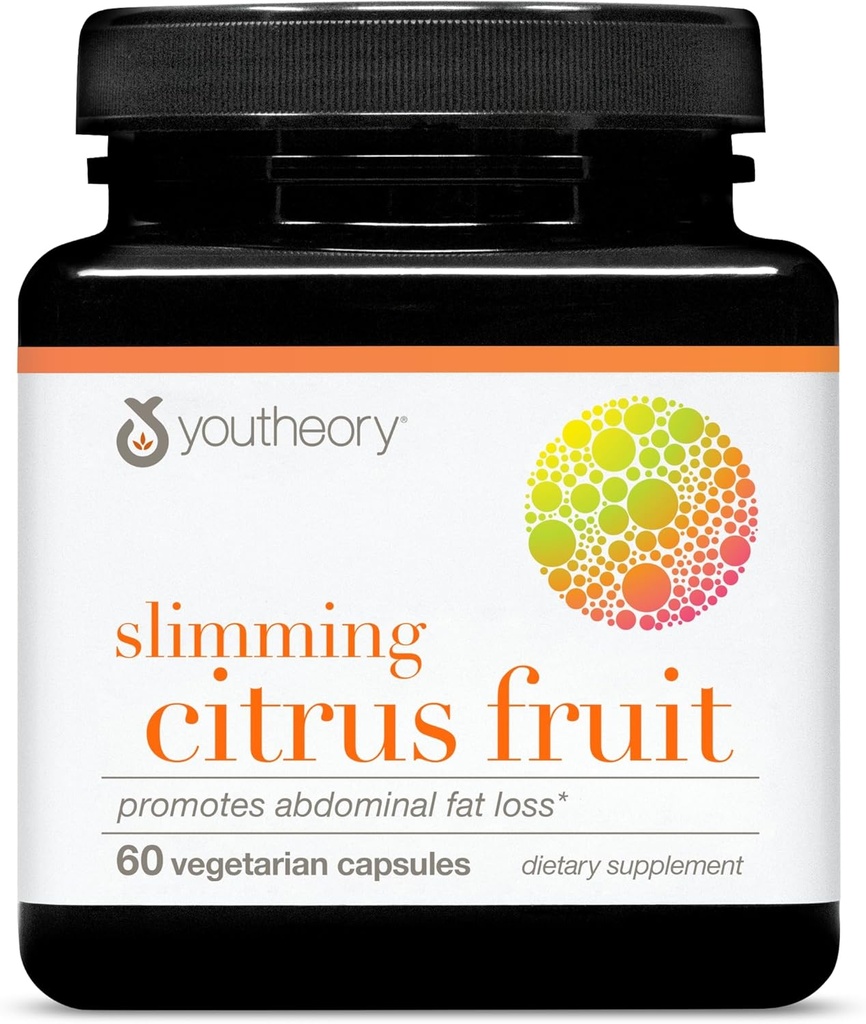 Youtheory Slimming Εσπεριδοειδή - Vegan Health Supplement with Chromium - Υποστηρίζει τη συνολική ευεξία* - Γαλακτοκομικά, χωρίς σόγια και γλουτένη - 60 κάψουλες χορτοφάγων