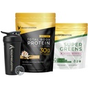 Μετασχηματισμός Vanilla Protein Powder, Super Greens Superfood Green Juice σκόνη και την απόδοση μονωμένος shakeer μπουκάλι