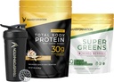 Μετασχηματισμός Vanilla Protein Powder, Super Greens Superfood Green Juice σκόνη και την απόδοση μονωμένος shakeer μπουκάλι
