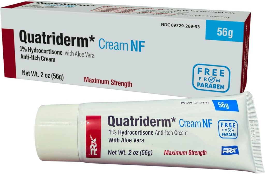 NF Extra Strength 1% Hydrocortisone, με Aloe Vera, Paraben-Free, Anti-Itch Cream, Skin Rash, Χρησιμοποιείται για διάφορες συνθήκες του δέρματος - Περιέχει 2 oz Tube