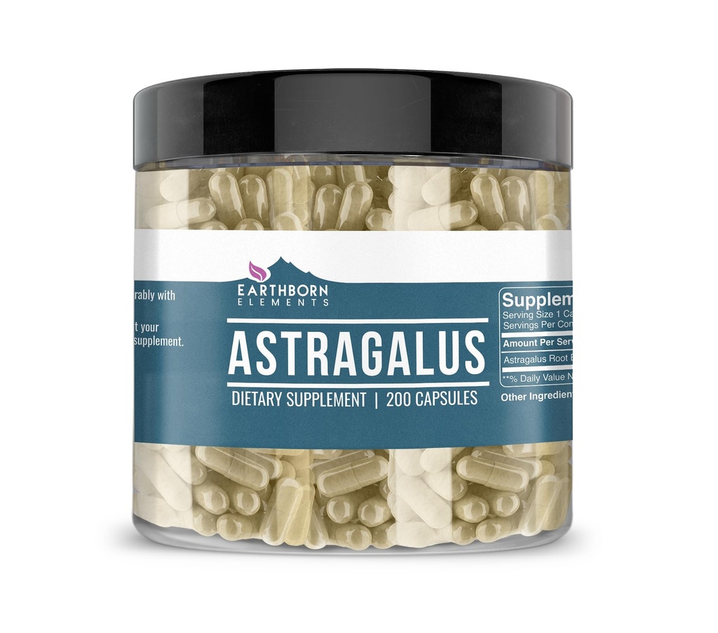 Earthborn Elements Astragalus Extract 200 Κάψουλες, Καθαρά & Μη αραιωμένα, Χωρίς Πρόσθετα