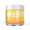 BrainJuice Nootropics συμπλήρωμα υποστήριξης εγκεφάλου, χωρίς γλουτένη σκόνη για την ενέργεια και την εστίαση, μείγμα ποτών με L Theanine, Alpha GPC, Βιταμίνη Β, Βιολογικό εκχύλισμα πράσινου τσαγιού καφεΐνη, Ροδάκινο Mango, 15 εξυπηρετούν