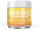 BrainJuice Nootropics συμπλήρωμα υποστήριξης εγκεφάλου, χωρίς γλουτένη σκόνη για την ενέργεια και την εστίαση, μείγμα ποτών με L Theanine, Alpha GPC, Βιταμίνη Β, Βιολογικό εκχύλισμα πράσινου τσαγιού καφεΐνη, Ροδάκινο Mango, 15 εξυπηρετούν