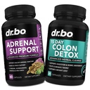 DR. BO Adrenal Support & Colon Cleanse Supplements - Adrenal Fatigue Supplement with Ashwagandha & L Tyrosine - 15 Day Intestinal Cleanse Pills for Bowel Movement Support & Gut Stomach Cleansing