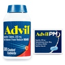 Advil Pain Reliever and Fever Reducer, Ibuprofen 200mg για την ανακούφιση του πόνου - 300 Count, Advil PM Pain Reliever and Nighttime Sleep Aid, Ibuprofen for Pain Relief and Diphenhydramine Citrate - 2 Count