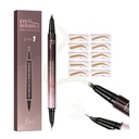 2-σε-1 Καμπυλωτή πένα και Eyeliner με 10Pcs Brow Stencils, Microblading μολύβι μάτι με 4 Fork-Tip και Curved Precise Tip, Αδιάβροχη και Long Lasting μολύβια ματιών για γυναίκες, ελαφρύ ξανθό