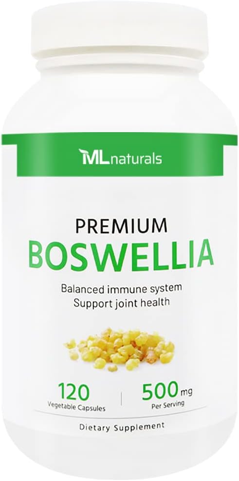ML Naturals Premium Boswellia, 120 κάψουλες λαχανικών (65% Boswellic Acids). Υγιής Κοινή Υποστήριξη. Μη ΓΤΟ, NSF-Certified & cGMP- Compliant