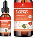 Soursop Graviola Leaf Extract & Sea Moss Liquid Drops - Υποστήριξη κυττάρων, Ανοσία Boost, Ηπατική Υγεία, Βοήθεια για τον Ύπνο & Αντιοξειδωτικά - Pure Soursop Bitters, 2 Μήνες Προσφορά, 2 Fl Oz (2oz, Φράουλα)