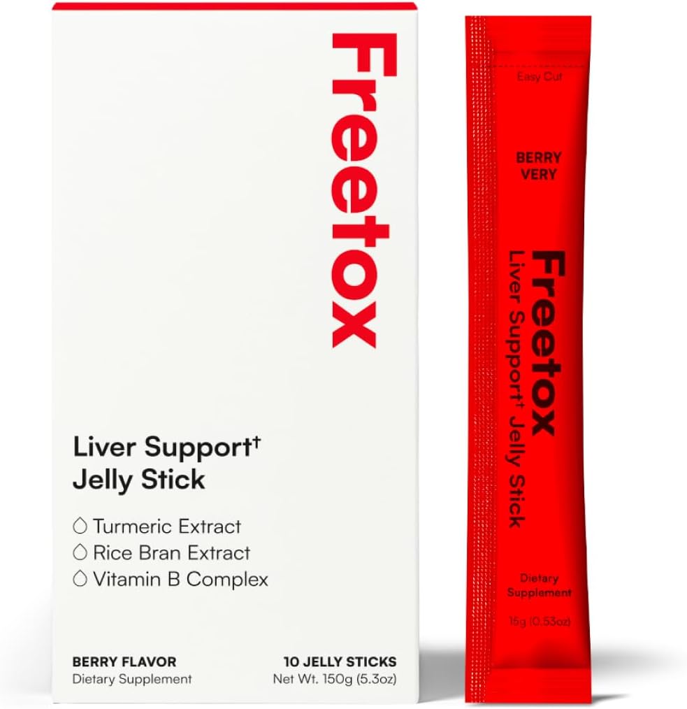 Freetox Liver Detox Jelly Sticks – Προ-Party Hangover υποστήριξη & συμπλήρωμα αποκατάστασης επόμενης ημέρας – Ενυδάτωση + Αντιοξειδωτικά – Berry Γεύση – 10 Stick Pack