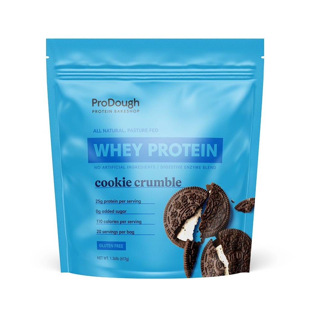 ProDough Gourmet Whey Isolate Hydrolized Protein Powder for Shake Mix- Easy Digest Enzyme Blend, 25g πρωτεΐνης ανά υπηρεσία, φυσικά συστατικά, χωρίς γλουτένη, Keto Friendly (Cookie Crumble)