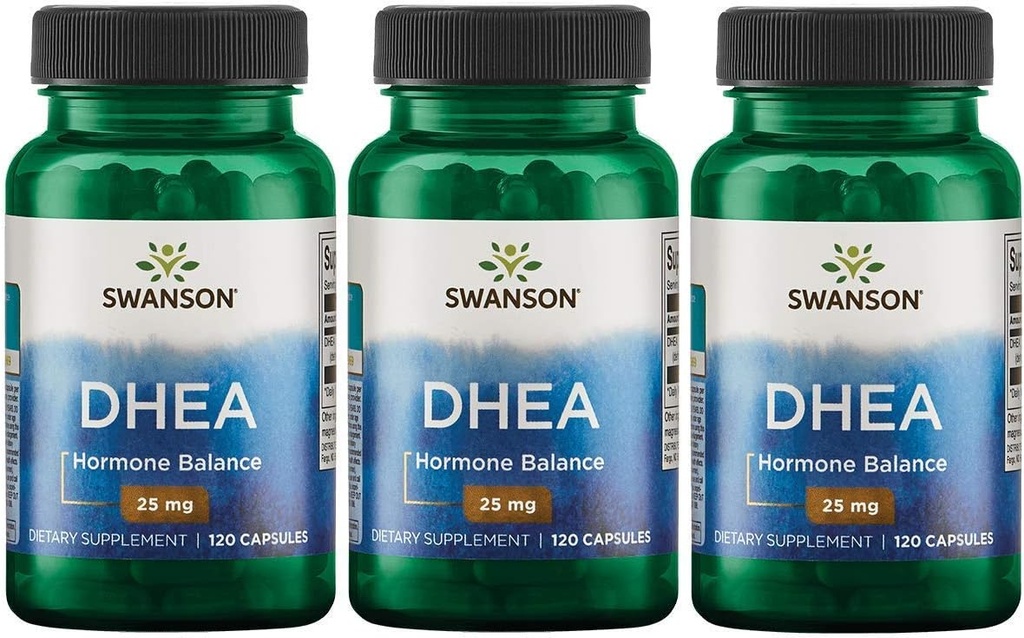 Swanson Premium Brand Dhea - Υψηλή ισχύς 25 mg 120 Caps 3 Pack