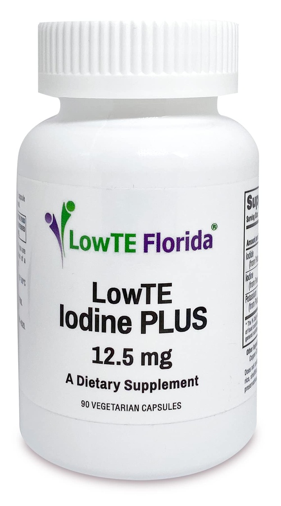 Iodine Plus 12.5 mg - 90 Vegetarian Capsules for Energy, Mood, & Healthy Body Function | Iodine Supplement for Strengthening Hair, Nails, & Teeth | Regulates Metabolism