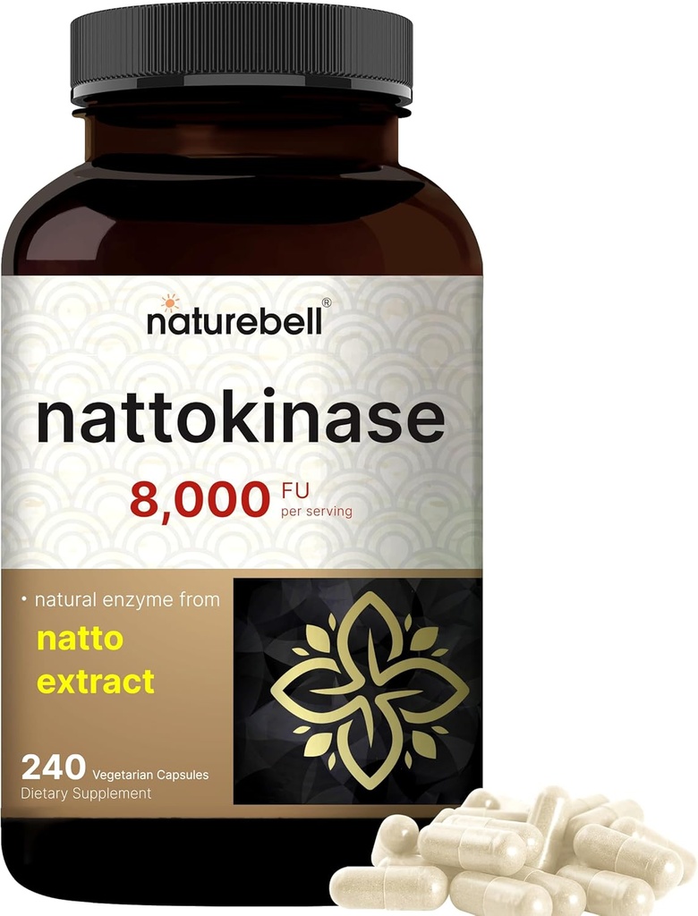 NatureBell Nattokinase συμπλήρωμα 8.000 FU ανά υπηρεσία, 240 κάψουλες Veggie 