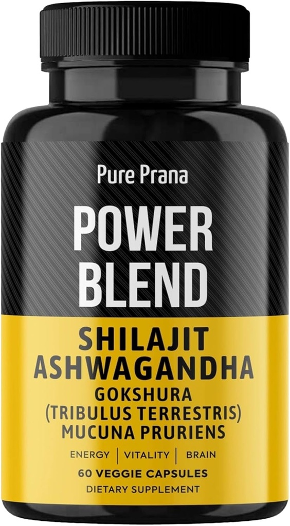 Καθαρό Shilajit Ιμαλαΐων με Ashwagandha για άνδρες - 12000mg Αυθεντικές κάψουλες Shilajit με Gokshura, KSM-66 & Safed Musli 