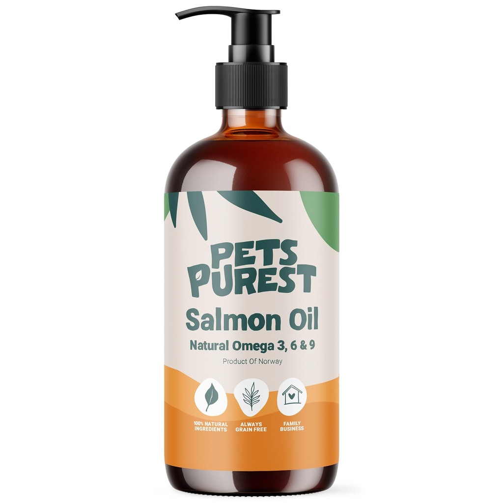 Κατοικίδια ζώα Purest Salmon Oil for Dogs, Cats, Horses, Ferrets & Pets - 32 FL OZ 100% Pure Premium Food Grade - Φυσικό Ωμέγα 3, 6 & 9 Συμπλήρωμα - Προάγει το παλτό, το δέρμα, την κοινή και την υγεία του εγκεφάλου