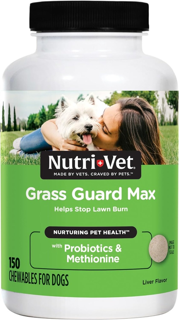 Nutri-Vet Grass Φρουρά Μασώμενα, Lawn Burn Πρόληψη, Σκύλος Ουδέτερο Ούρων για Grass, Gut Υγεία Υποστήριξη με Προβιοτικά και Ένζυμα, Προβιοτικά Σκύλος, Ταμπλέτες συμπλήρωμα κατοικίδιων ζώων, 150 Count