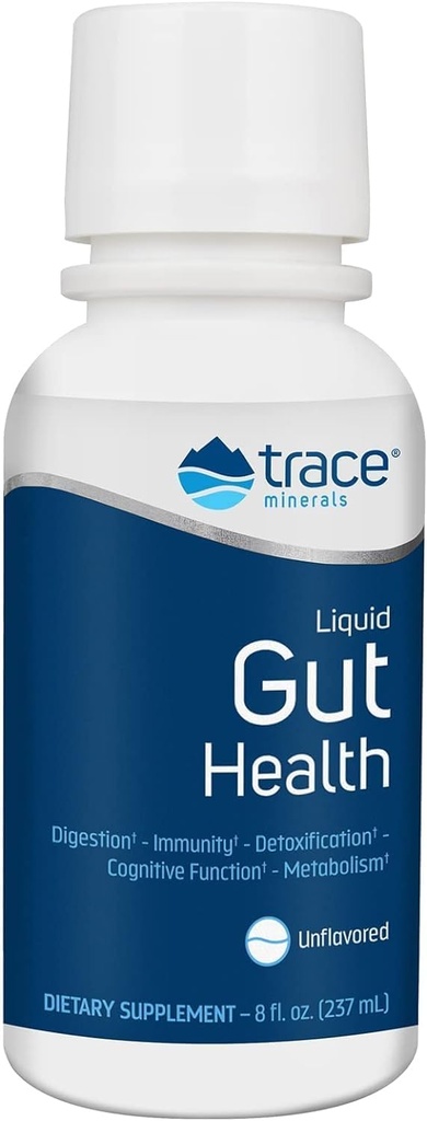 Trace Minerals Gut Health - Υποστήριξη για την οσφυϊκή επένδυση, Υγιεινή πέψη, λειτουργία του ανοσοποιητικού συστήματος - Συμπλήρωμα για την υγεία με Humic & Fulvic Acid - Αγεύση, 8 fl oz (Σχετικά με 47 υπηρεσίες)