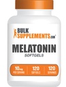 BulkSupplements.com Μελατονίνη 10 mg Softgels - Μελατονίνη για ενήλικες, Συμπλήρωμα ύπνου - 10 mg μελατονίνης ανά υπηρεσία, Χωρίς γλουτένη, 1 Softgel ανά υπηρεσία, 120 Count (Pack of 1)