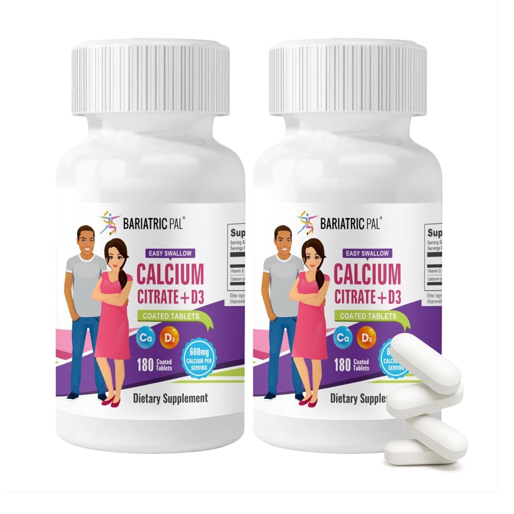 BariatricPal Easy Swallow Κιτρικό ασβέστιο (600mg) και D3 Επικαλυμμένα δισκία (Εφοδιασμός 60 ημερών)