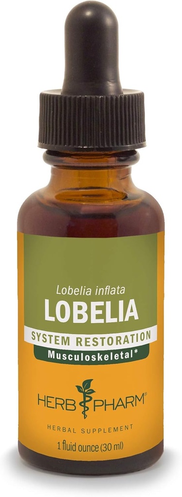 Herb Pharm Certified Organic Lobelia Liquid Extract for Musculoskeletal System Support - 1 Ounce (DLOBEL01)