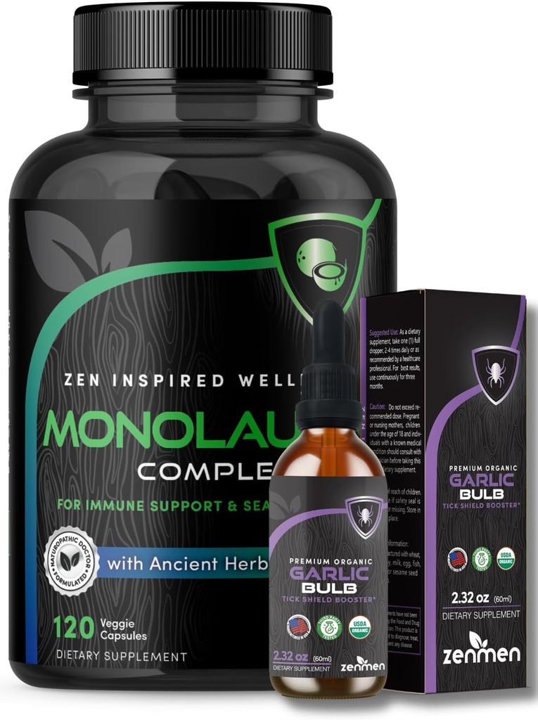 Zenmen Immune Support Bundle: Κάψουλες σκόρδου και μονολαουρίνης
