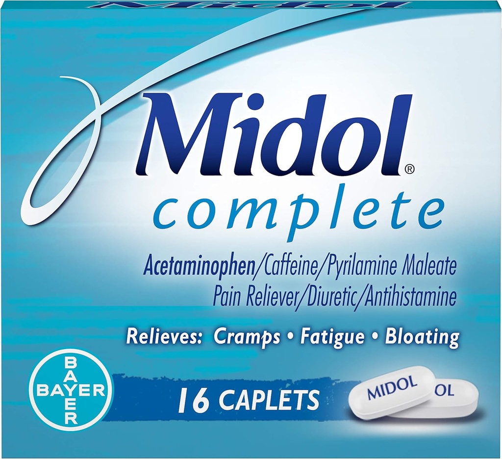 Midol Complete Caplets - 16 Caplets, Συσκευασία των 3