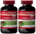 Φυσικό χάπι Detox - Candida Away Plus - Candida Quick Cleanse - Υποστήριξη Candida - Κάψουλες Υποστήριξης Candida - Candida Cleanse Επιπλέον δύναμη - Candida Overgrowth - 2 μπουκάλια 120 κάψουλες