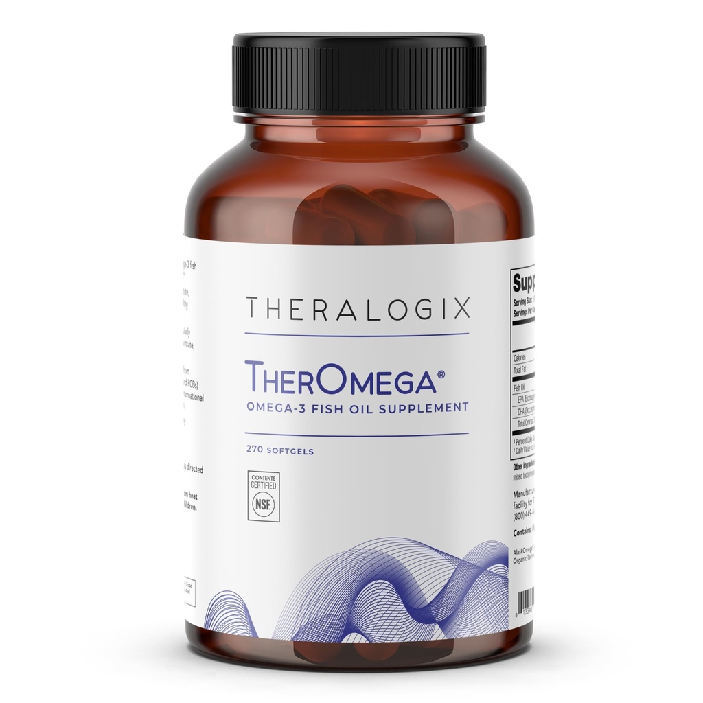 Theralogix TherOmega Omega-3 Fish Oil Supplement - Υποστηρίζει καρδιά, εγκέφαλο, ανοσοποιητικό και κοινή υγεία* - 700 mg DHA & EPA από την άγρια Αλάσκα Pollock - Sustainablely Sourced - NSF Certified - 270 Softgels