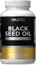 IVL - Organic Black Seed Oil - 120 κάψουλες Softgel - (1000mg ανά Σερβίρισμα) - Pure Cold Pressed Nigella Sativa Seed Oil - Omega 3 6 9, Αντιοξειδωτικά, Thymoquinone - Black Seed Oil Liquid Capsles