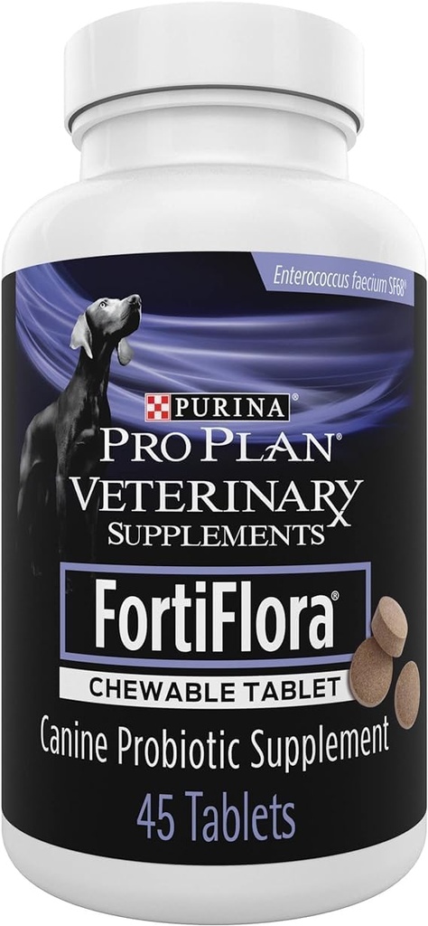 Purina Pro Σχέδιο Κτηνιατρικά συμπληρώματα FortiFlora Chewable Dog Probiotic Συμπληρωματικά δισκία 45 ct. Canister