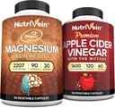 Nutrivein Premium κάψουλες μηλίτη μήλου και μαγνήσιο L-Θρεονικό πακέτο: Υψηλής απορρόφησης Thereonate μαγνήσιο συμπλήρωμα και συμπλήρωμα μηλίτη μηλίτη μήλου για τον εγκέφαλο, την ουροδόχο κύστη, και τη συνολική ευεξία