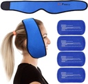 LotFancy Face Ice Pack Wrap για TMJ, Σοφία Δόντια, με 4 Reuseable Ζεστό Ψυχρή Θεραπεία Gel Packs, Πόνος ανακούφιση για το κεφάλι, στοματική και χειρουργική προσώπου, Οδοντιατρικά Εμφυτεύματα, Μπλε