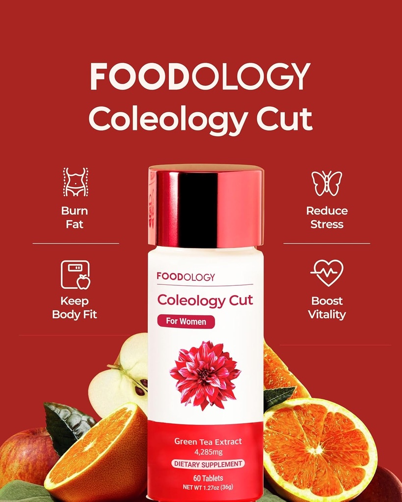 FOODOLOGY Coleology Cut (Συσκευασία 1- 60 δισκίων, 30 ημέρες) - Πράσινο εκχύλισμα τσαγιού. Βιταμίνες & Ορυκτά.