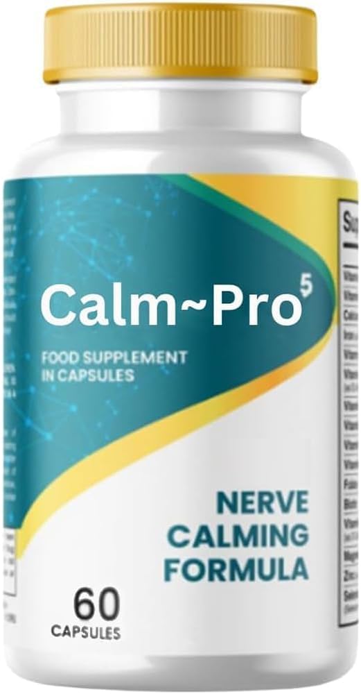 Calmpro5 Νευρικές κάψουλες, 2025 Αναβάθμιση 60 Count Calmpro 5 Φυσικά συμπληρώματα, Μείωση Κόπωση, Χωρίς Τεχνητά Συντηρητικά, Όχι Γαλακτοκομικά