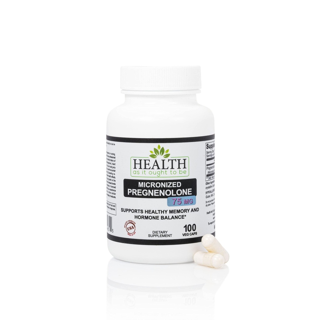 Υγεία Όπως θα έπρεπε να είναι Pregnenolone 75mg συμπλήρωμα – Μικρονωμένη μορφή για την ενισχυμένη απορρόφηση Δοκιμάστηκε για καθαρότητα και αντοχή 100 κάψουλες