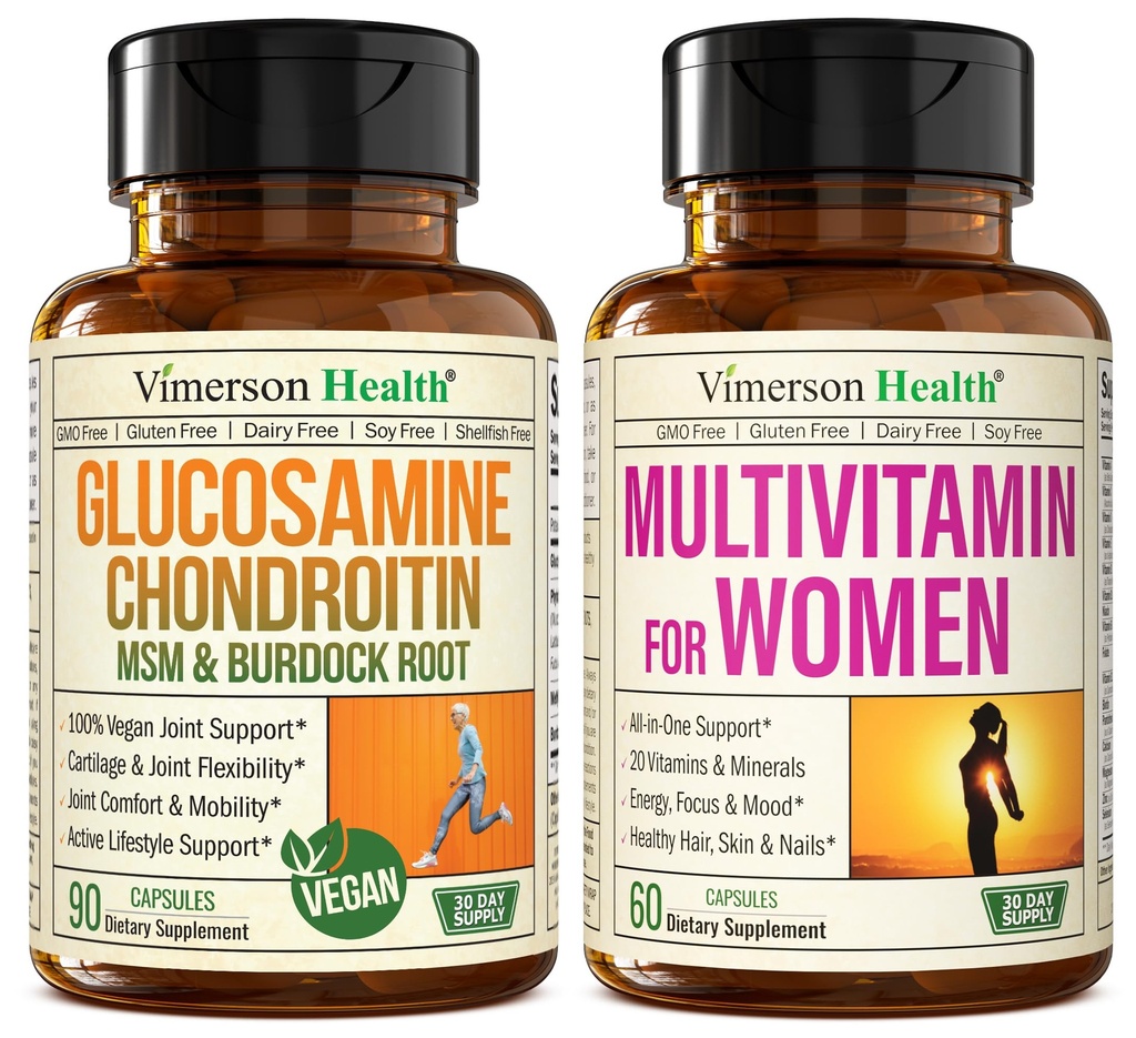 Vegan Glucosamine Chondroitin MSM Κοινό συμπλήρωμα υποστήριξης & Πλήρης πολυβιταμίνη για τις γυναίκες