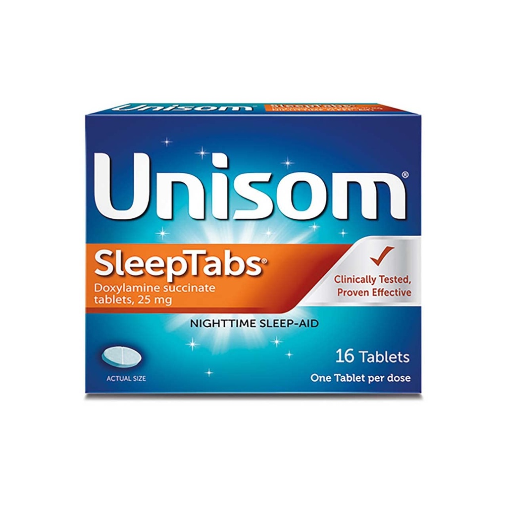 Unisom SleepTabs, Nighttime Sleep- Aid, Ηλεκτρική Δοξυλαμίνη, 16 δισκία