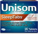 Unisom SleepTabs, Nighttime Sleep- Aid, Ηλεκτρική Δοξυλαμίνη, 16 δισκία