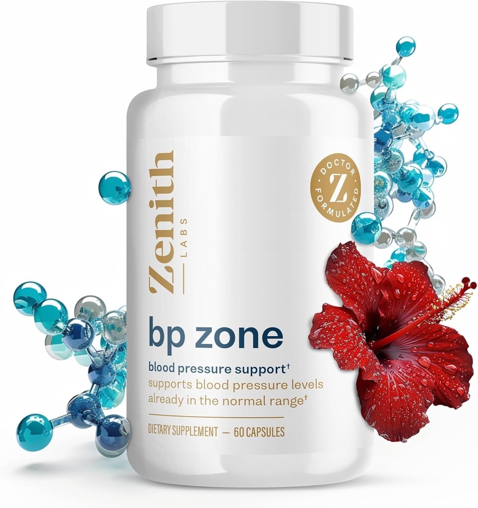 Zenith Labs BP Zone - Φυσικό συμπλήρωμα ροής αίματος - Χάπια εκχυλίσματος βοτάνων - Σύνθετη Φόρμουλα με Saffron Crocus, Hibiscus, σκόρδο, CoQ10, και μαγνήσιο