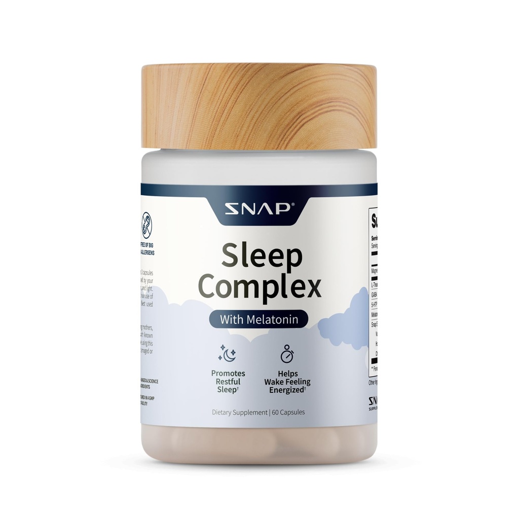 Snap Συμπληρώματα Natural Sleep Aid with Melatonin & Valerian Root – Υποστηρίζει χαλάρωση, ξεκούραστος βαθύς ύπνος & ανάνηψη νύχτας – 60 κάψουλες