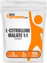 BulkSupplements.com L-Citrulline Malate 1:1 Κόνις - Κιτρουλίνη σε σκόνη, Amino Acid Supplement - Χωρίς γεύση και γλουτένη - 3g ανά μερίδες, 1kg (2,2 lbs) (Συσκευασία των 1)