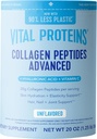 Vital Proteins Collagen Peptides Powder with Hyaluronic Acid and Vitamin C, Unflavored, 20 oz