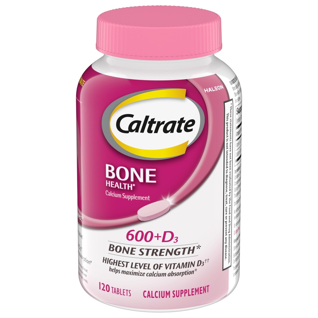 Caltrate 600 Plus D3 Calcium and Vitamin D Supplement Tablets, Συμπληρώματα Υγείας των Οστών για Ενήλικες - 120 Count