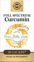 Solgar Full Spectrum Curcumin - 90 LiCaps - Ανώτερη απορρόφηση - Εγκεφαλική, Κοινή & Ανοσολογική Υγεία - Μη ΓΤΟ, Vegan, Χωρίς γλουτένη, Χωρίς γαλακτοκομικά - 90 Μερίδες