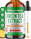 Green Tea 10:1 Extract 50% EGCG - Green Tea Liquid Drops - Vegan, 4X More Powerful Than Pills & Capsules - 2oz Antioxidant & Immune Supplement - Skin, Heart Support, Brain Health & Memory Boost