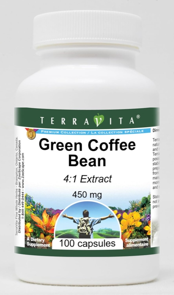 Πράσινο Coffee Bean 4: 1 Extract - 450 mg (100 κάψουλες, ZIN: 523280)