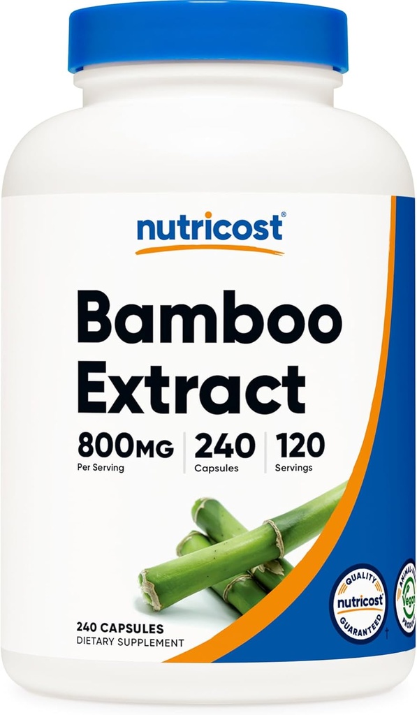 Nutricost Bamboo Extract, 400 mg, 240 Κάψουλες - Vegan, Χωρίς γλουτένη και μη ΓΤΟ - 120 Με 800 mg