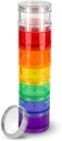 7 Day Medicine Pill Organizer - Stackable Pill Box - Fits Small Tablets & Vitamin Supplements, Keep Your Daily Medicine Organized in One Place - Medium - Rainbow