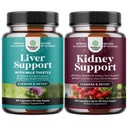 Πακέτο Liver Cleanse Detox με το γάλα Thittle Dandelion Root Choline Beetroot Artichoke και Kidney Υποστήριξη με Cranberry Uva Ursi Stinging Nettle Chanca Piedra για την ουρική αρθρίτιδα και την υγεία της ουροδόχου κύστης