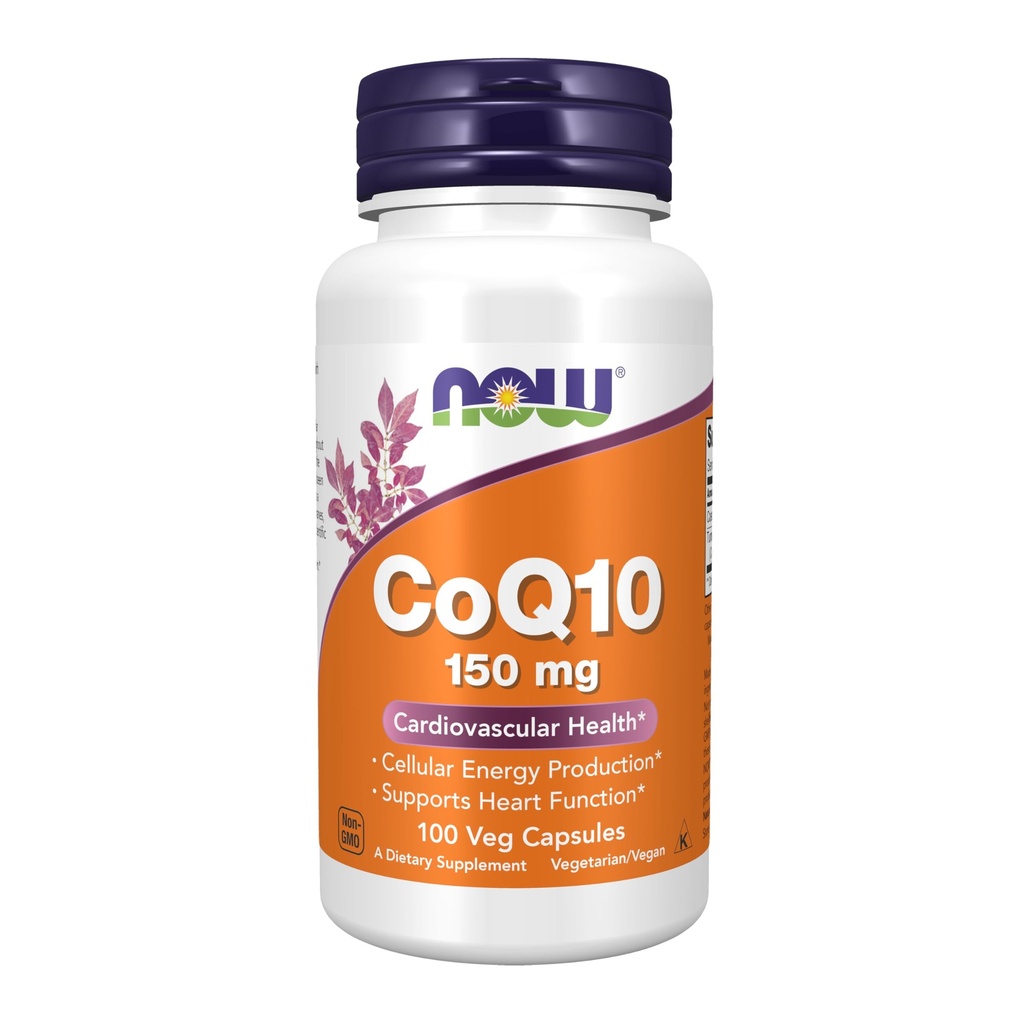 NOW Συμπληρώματα, CoQ10 150 mg, Φαρμακευτική Βαθμός, All-Trans Form που παράγεται με ζύμωση, 100 Veg Κάψουλες